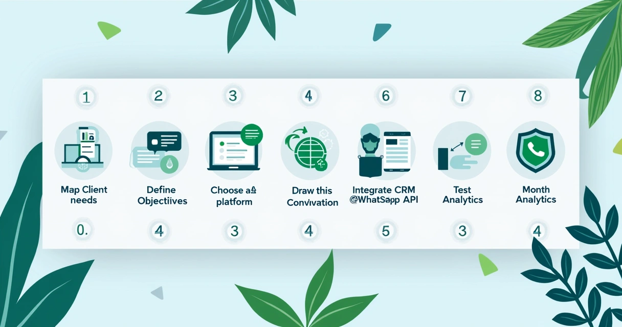 Representação visual do passo a passo para criação de chatbot no WhatsApp 