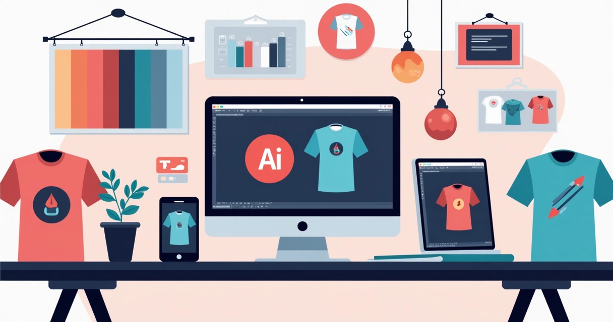Fluxo criação artes softwares design para camiseta 