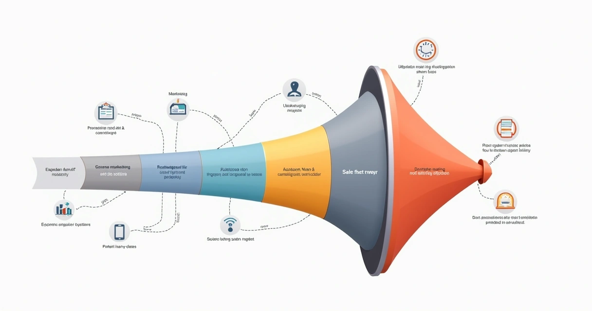 Etapas do funil de vendas representadas graficamente