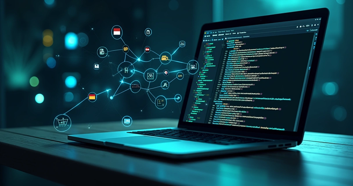 Representação detalhada de um sitemap XML com conexões entre URLs e estrutura do site 