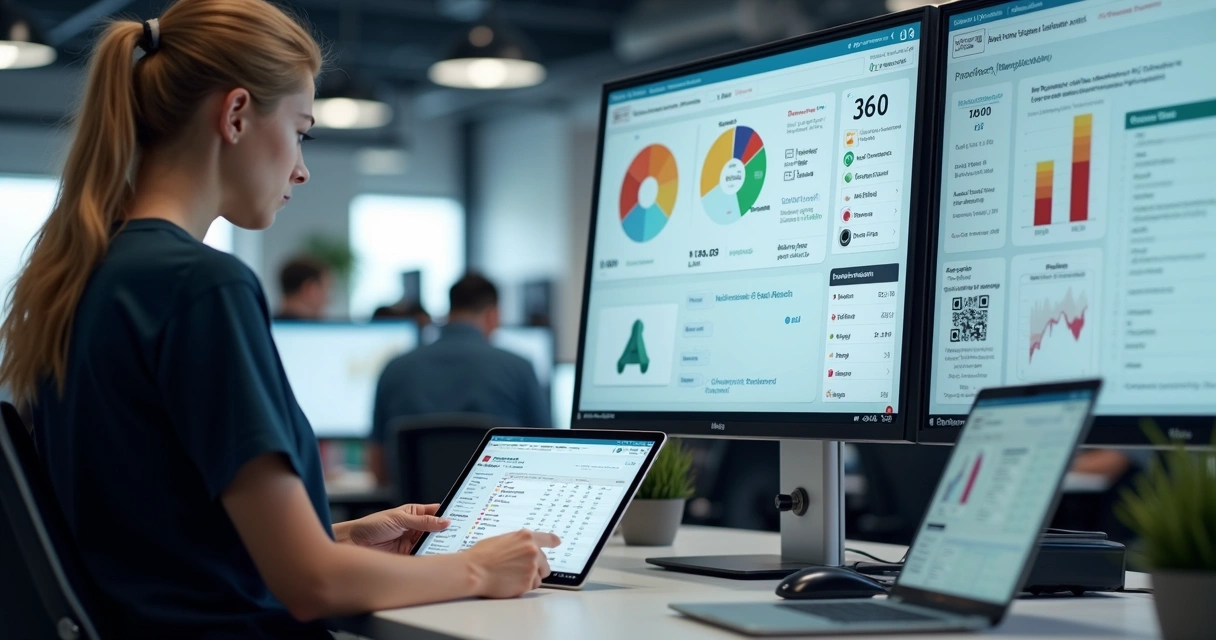 Fluxo digital de trabalho em gráfica com painéis de status 
