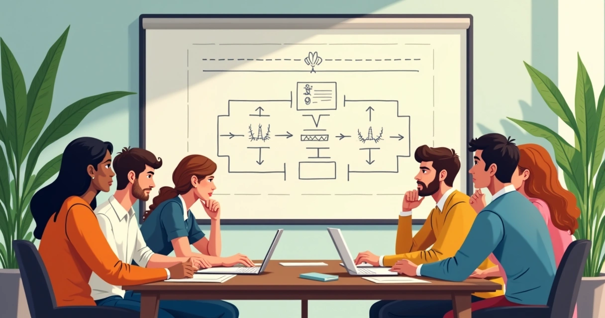 Fluxo de decisão consciente em equipe reunida 