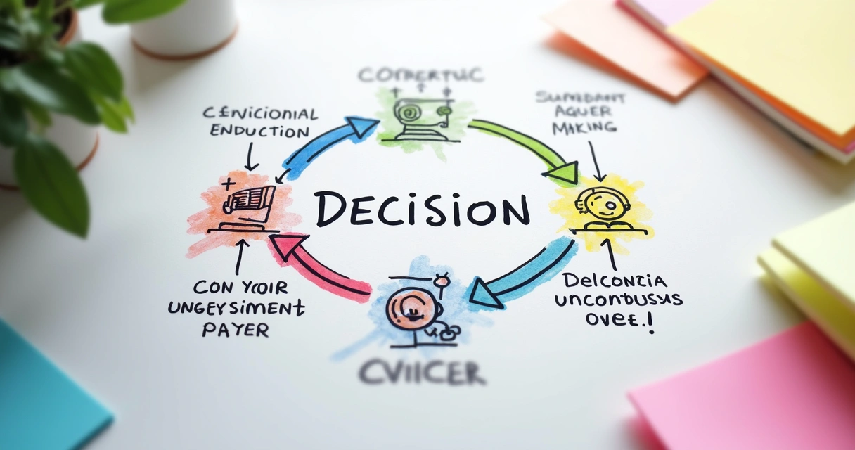 Gráfico visualizando o fluxo de decisões conscientes 