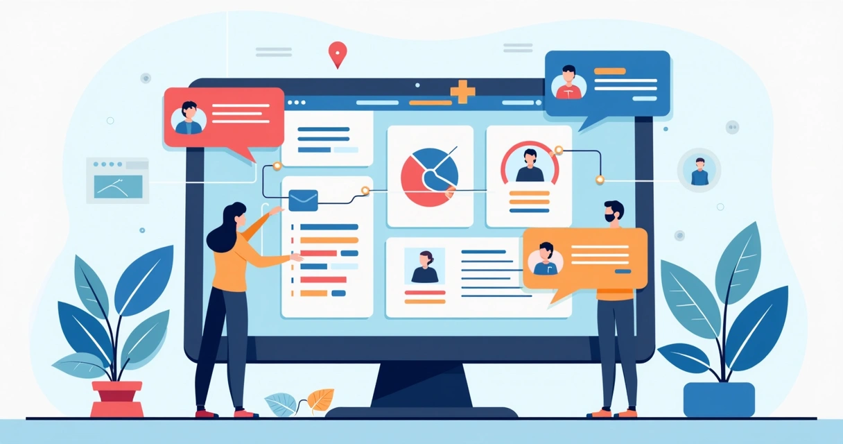 Fluxo digital de tarefas e comunicação em software de projetos 