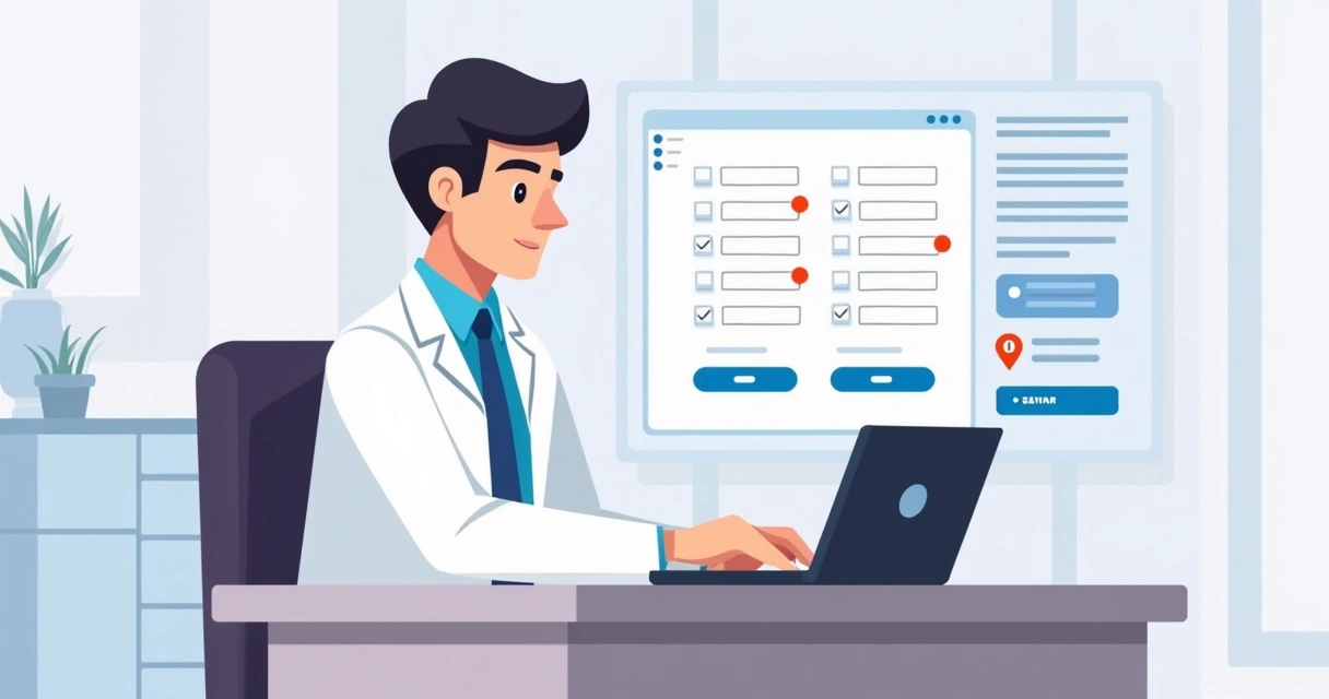 Tela de plataforma digital preenchendo guia de internação com campos automáticos e alerta de erro em destaque 