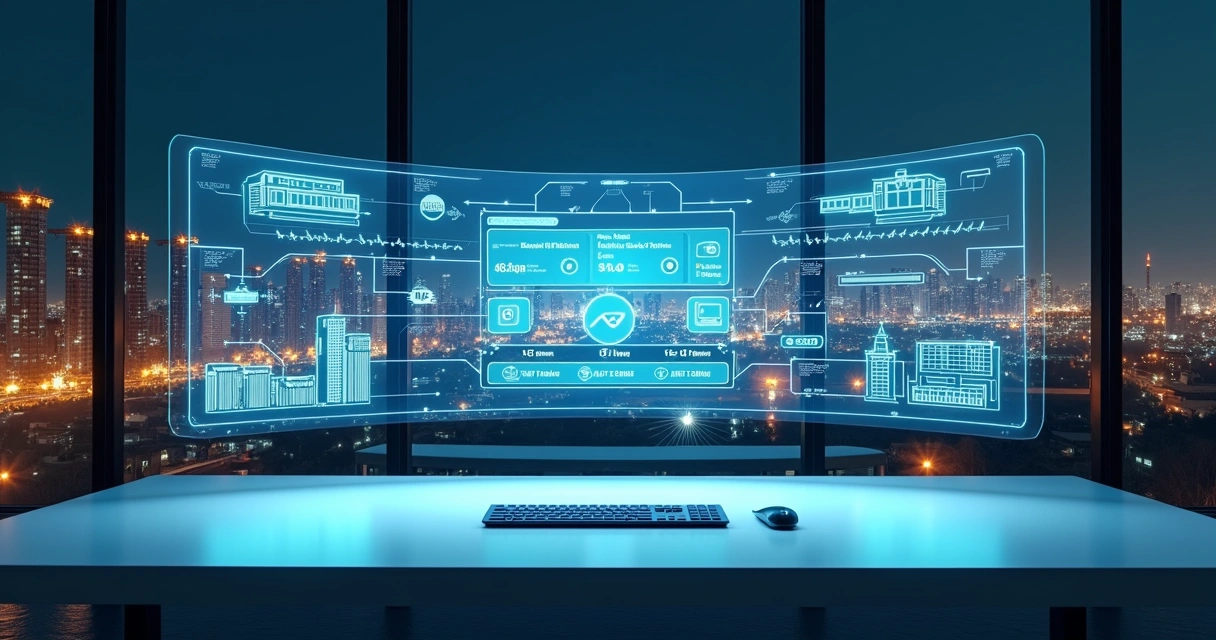 Painel digital com várias obras conectadas a um sistema online de INSS 