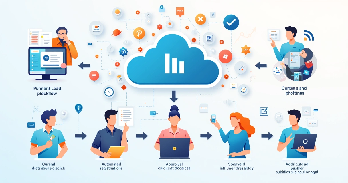 Representação de fluxo digital para registro e gestão de indicações de vendas 