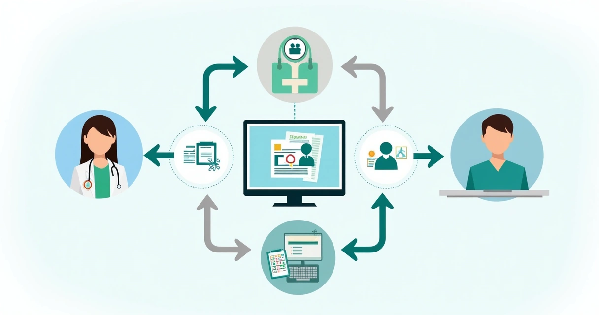 Fluxo digital de documentos médicos conectado entre médico, convênio e paciente 