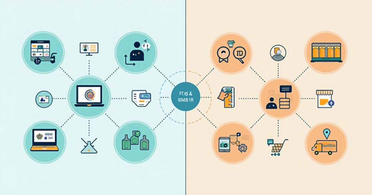 Esquema comparativo entre operações de dropshipping e marketplace 