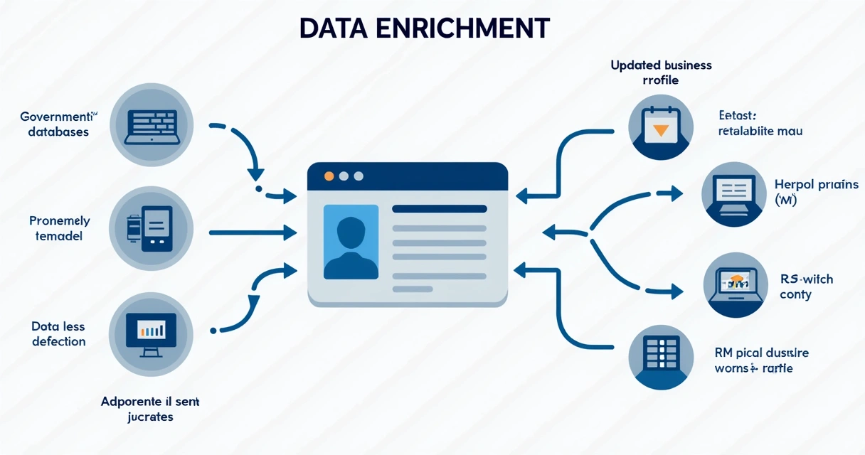 Fluxo de enriquecimento de dados conectando diferentes fontes a um dashboard 
