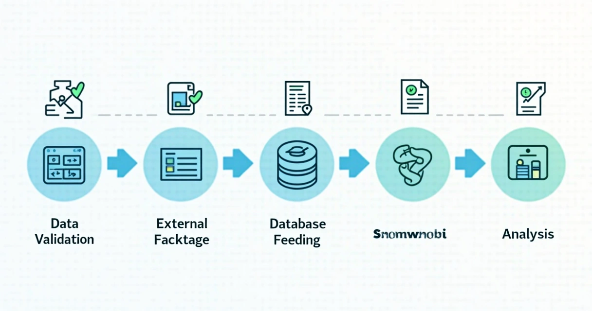 Fluxograma do processo de enriquecimento de dados mostrando etapas sequenciais