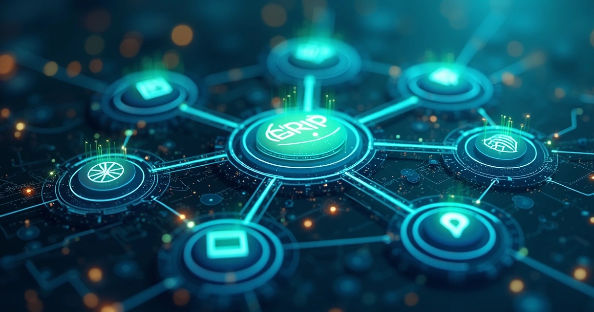 Fluxo operacional de ERP interligando setores B2B 