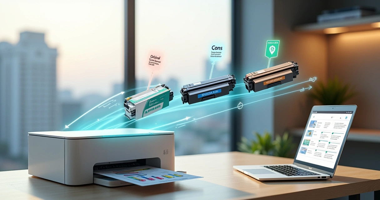 Ilustração de fluxo de decisão para escolher toner para impressora laser 