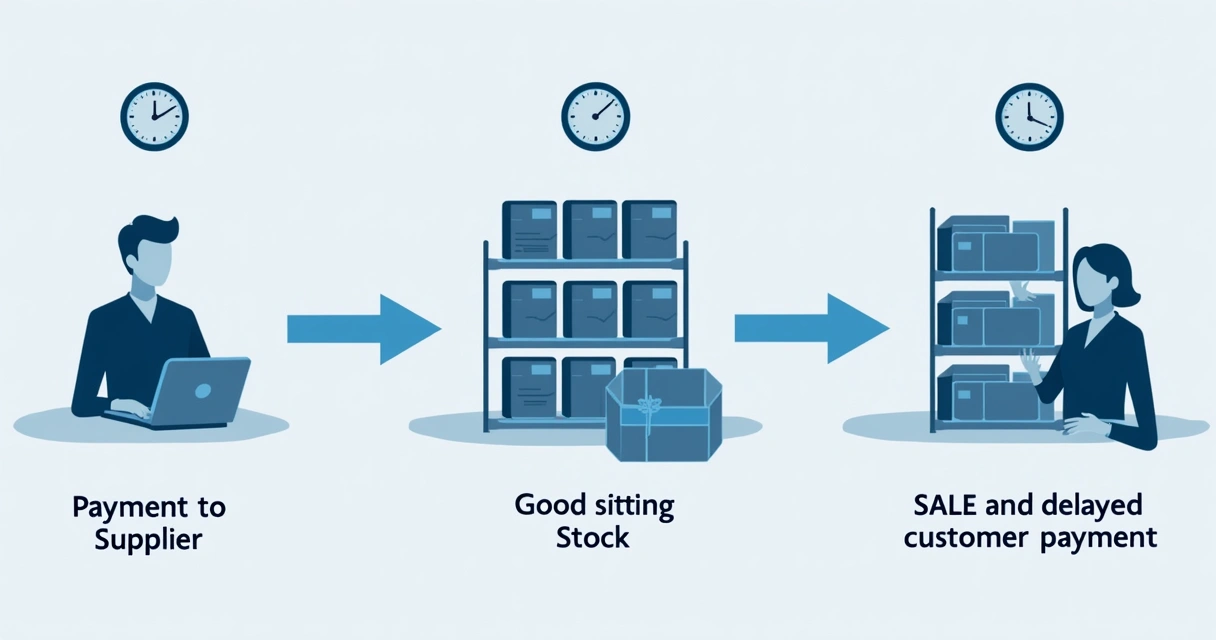 Fluxograma mostrando as etapas do ciclo financeiro nas PMEs 