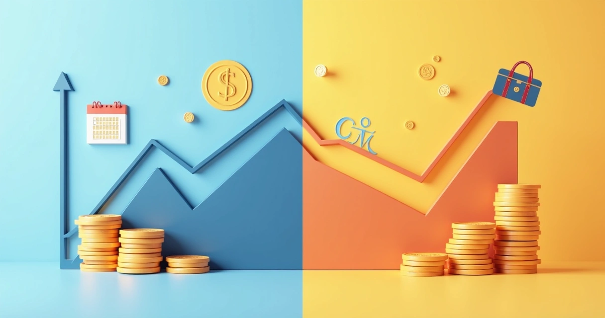 Gráfico comparando fluxo financeiro de autônomo e CLT