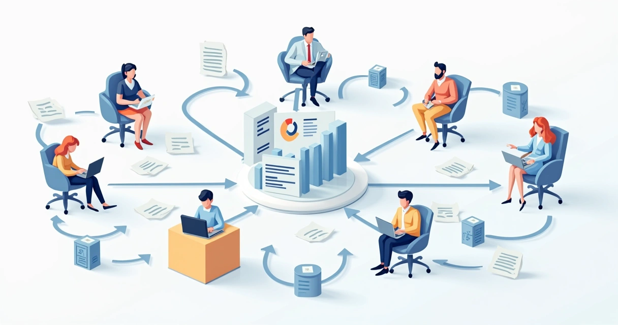 Esquema visual de ciclo financeiro em empresa de médio porte 
