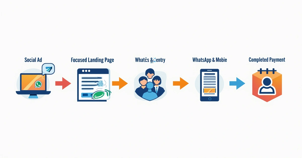 Fluxograma de funil digital para conversão de pacientes em clínica estética 