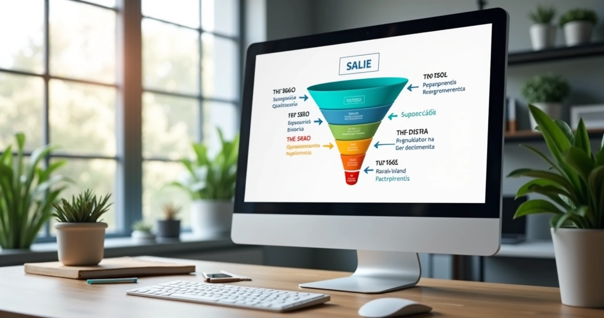 Fluxo do funil de inside sales em painel digital