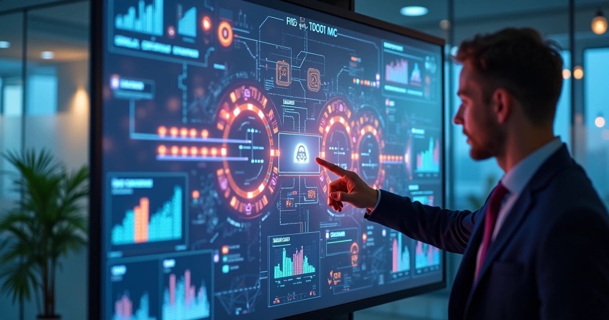 Fluxograma colorido de automação e gestão inteligente de projetos