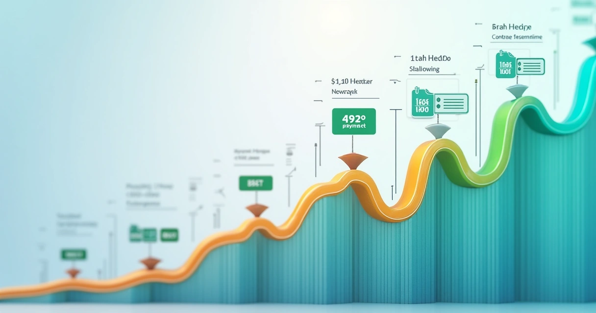 Gráfico de fluxo financeiro de empresa, com linhas mostrando cheques, pagamentos e contratos 