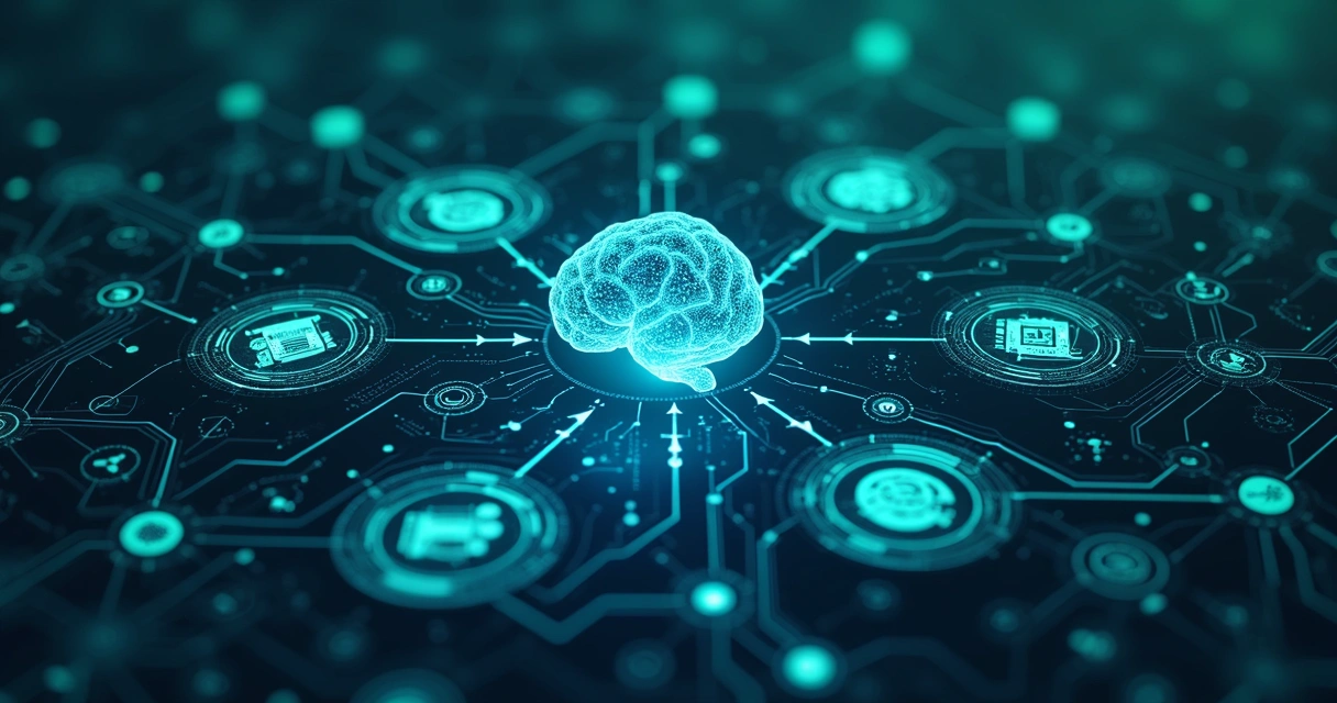 Fluxograma colorido mostra setores integrados por inteligência artificial 