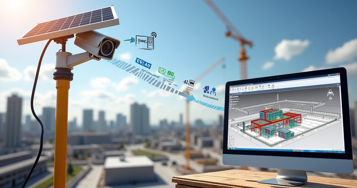 Fluxo de integração entre câmera PTZ e sistema BIM no canteiro de obra 