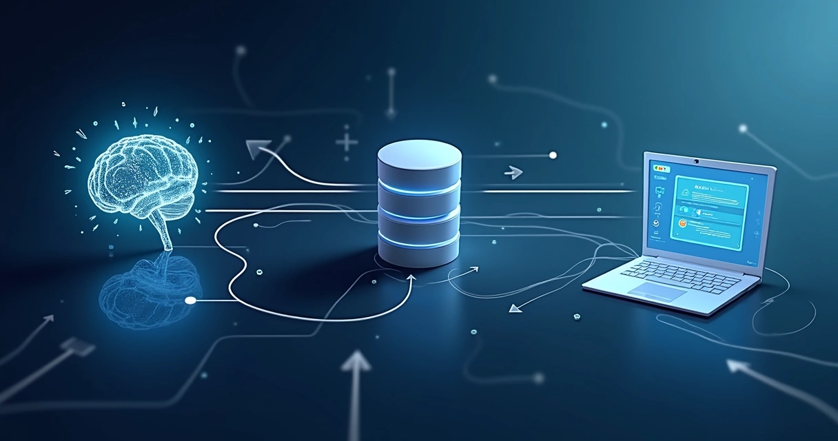 Fluxograma ilustrando integração de IA e banco de dados por MCP 