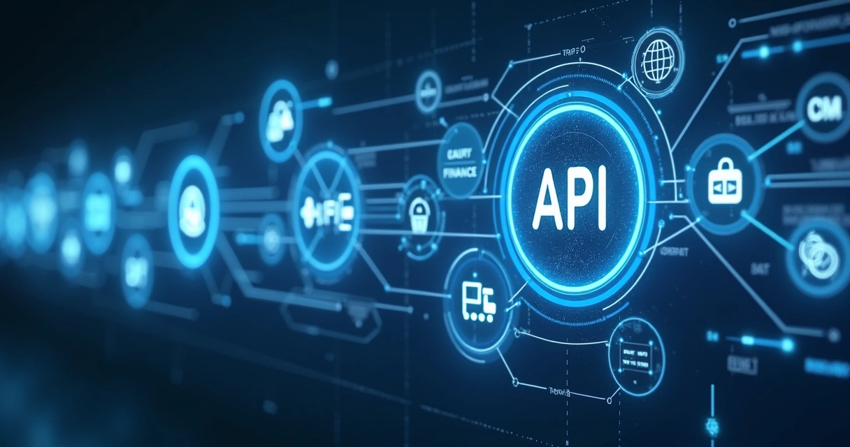 Fluxo de integração entre APIs e sistemas corporativos