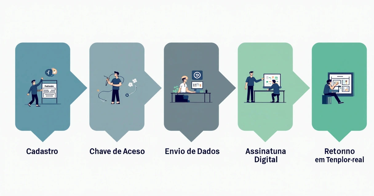 Esquema passo a passo da integração fiscal via API REST 