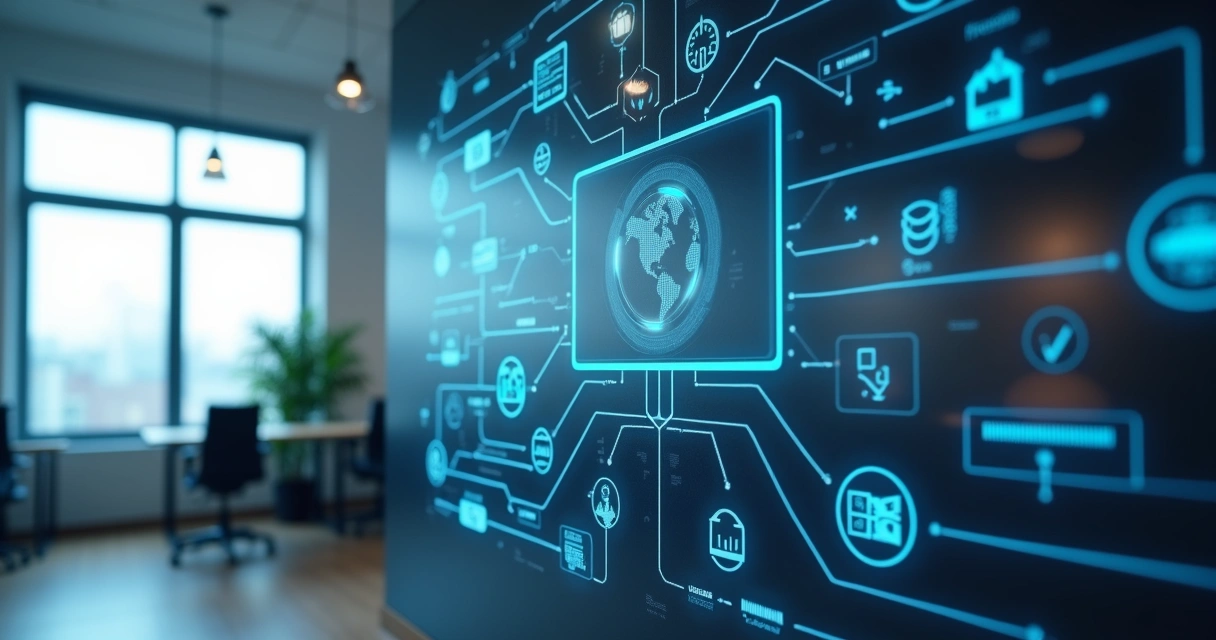 Fluxo ilustrando integração de APIs em um dashboard digital 