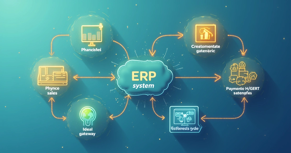 Fluxo de integração entre módulos de ERP e gateways de pagamento 