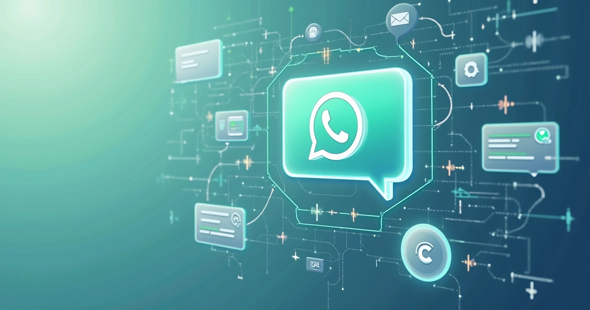 Fluxo visual de integração entre agente de IA no WhatsApp e outras plataformas