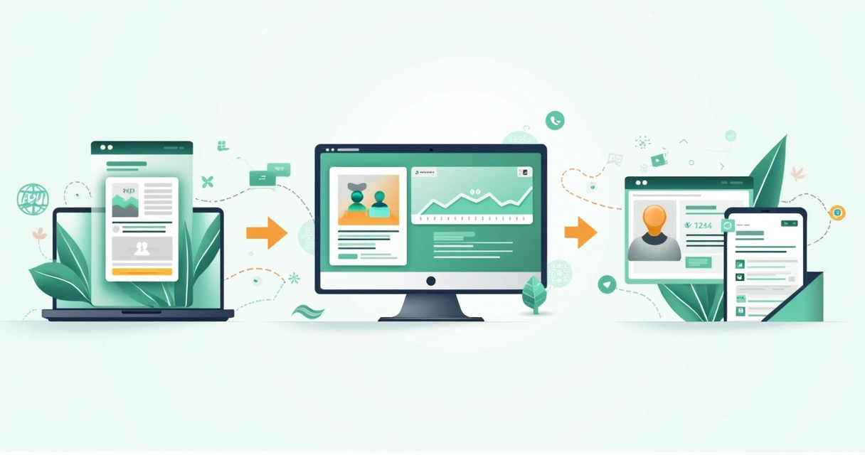 Fluxo de integração entre anúncio, landing page, CRM e WhatsApp