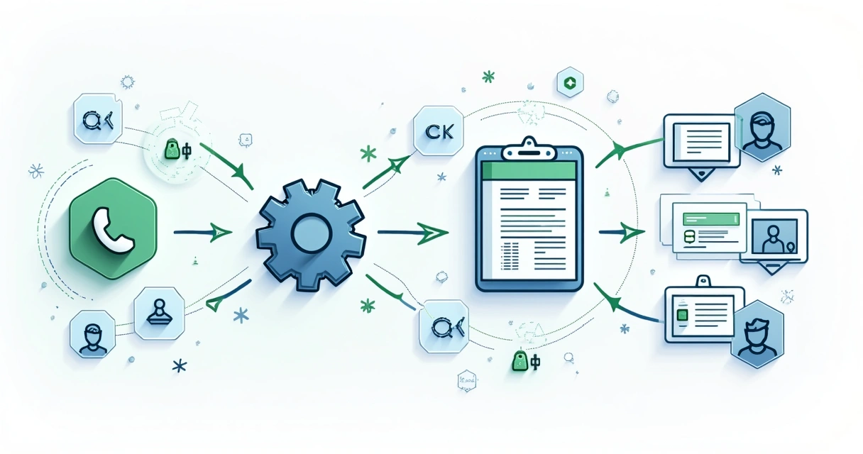 Ilustração de fluxo integrado automatizando agendamento jurídico com inteligência artificial 