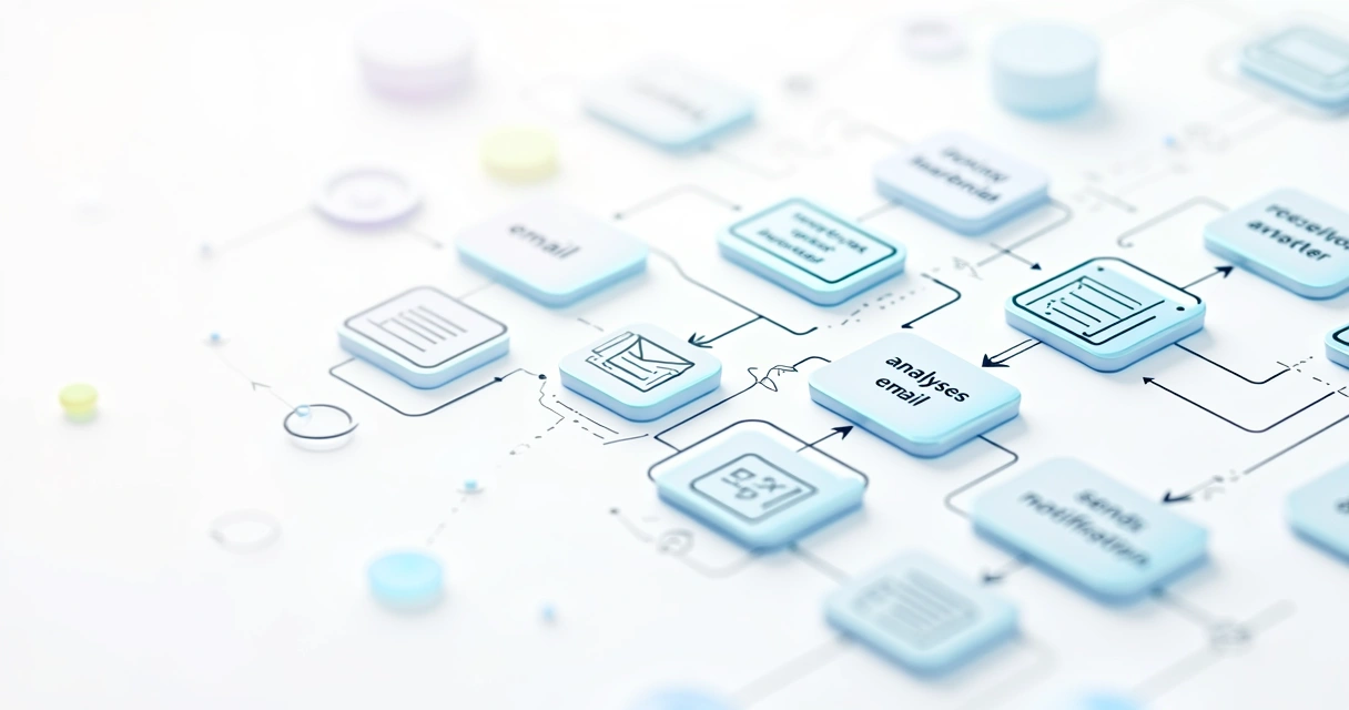 Fluxo de trabalho com IA representado em diagrama simples 