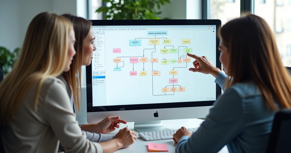 Fluxo visual de automação com interface intuitiva e elementos clicáveis 