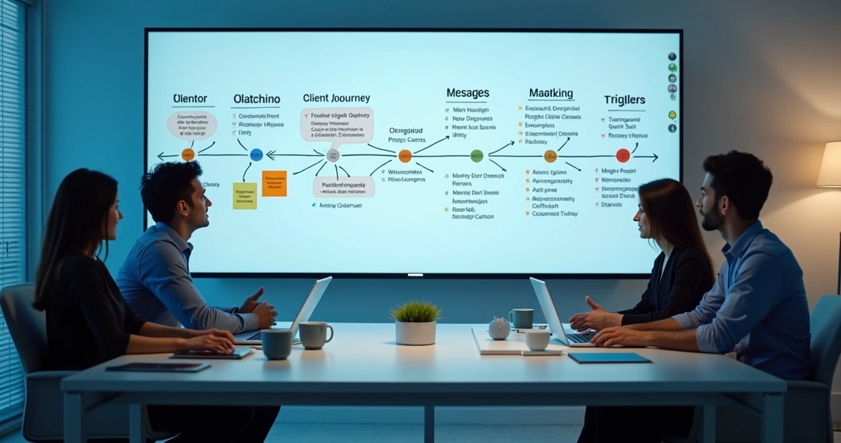 Exemplo visual de uma jornada personalizada com automação 