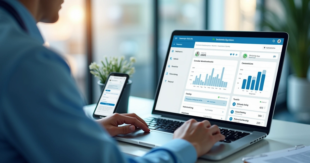 Gestor analisando fluxo de leads e mensagens no WhatsApp