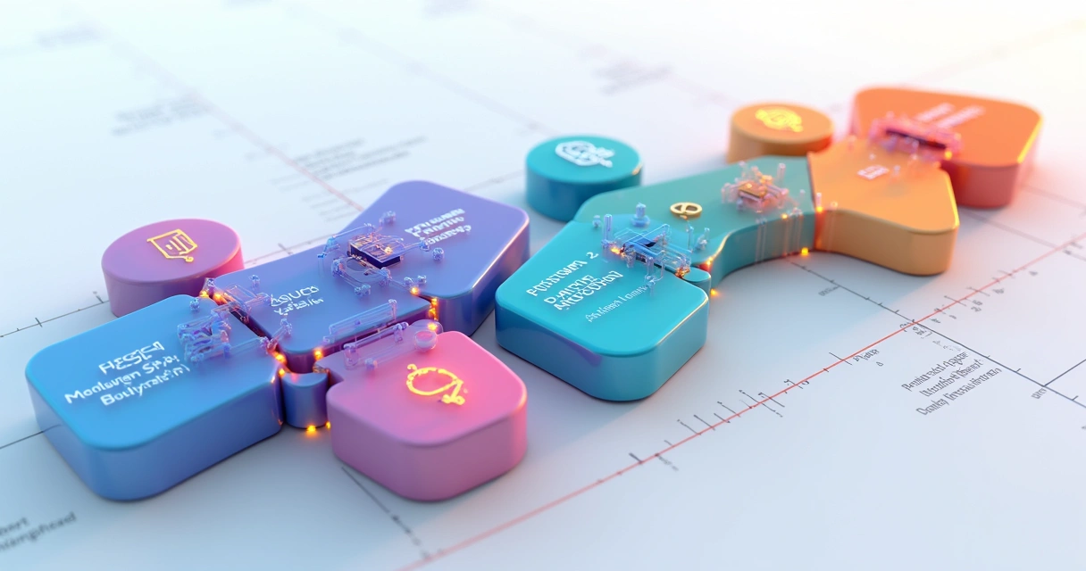 Fluxograma colorido mostrando o processo de machine learning em várias etapas. 