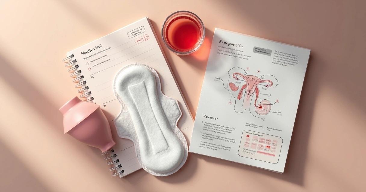 Ilustração abstrata representando fluxo menstrual intenso com proteção íntima feminina 