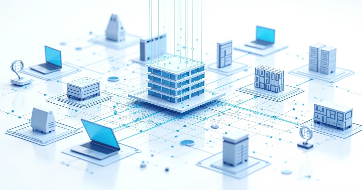 Fluxo de microserviços conectados via integrações em uma empresa 