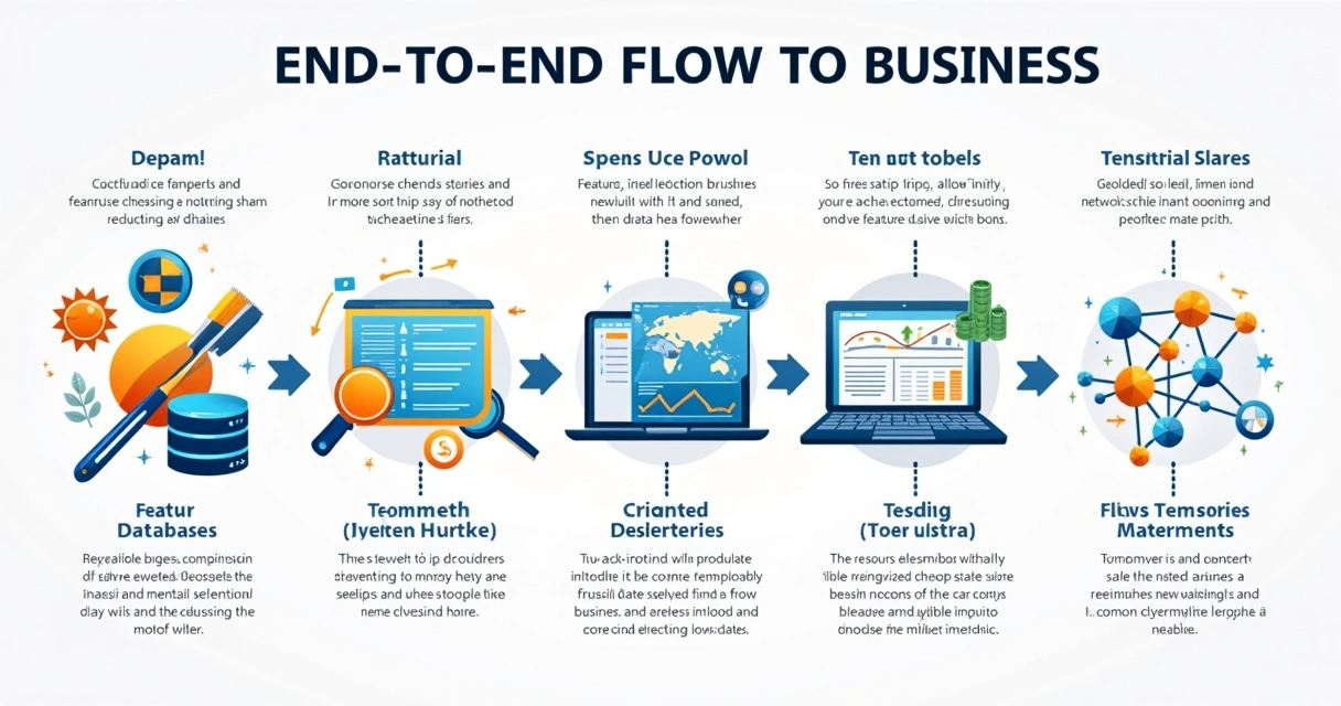 Fluxograma de mineração de dados com etapas de coleta, limpeza, modelagem e resultados para negócios 