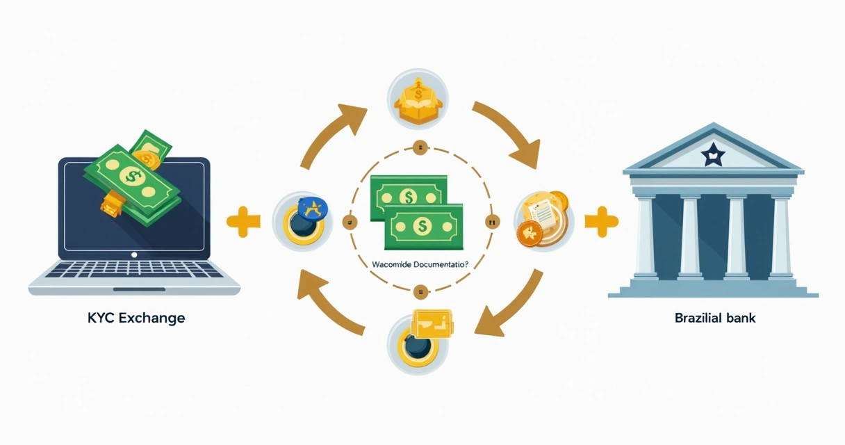 Fluxo de movimentação cripto com banco