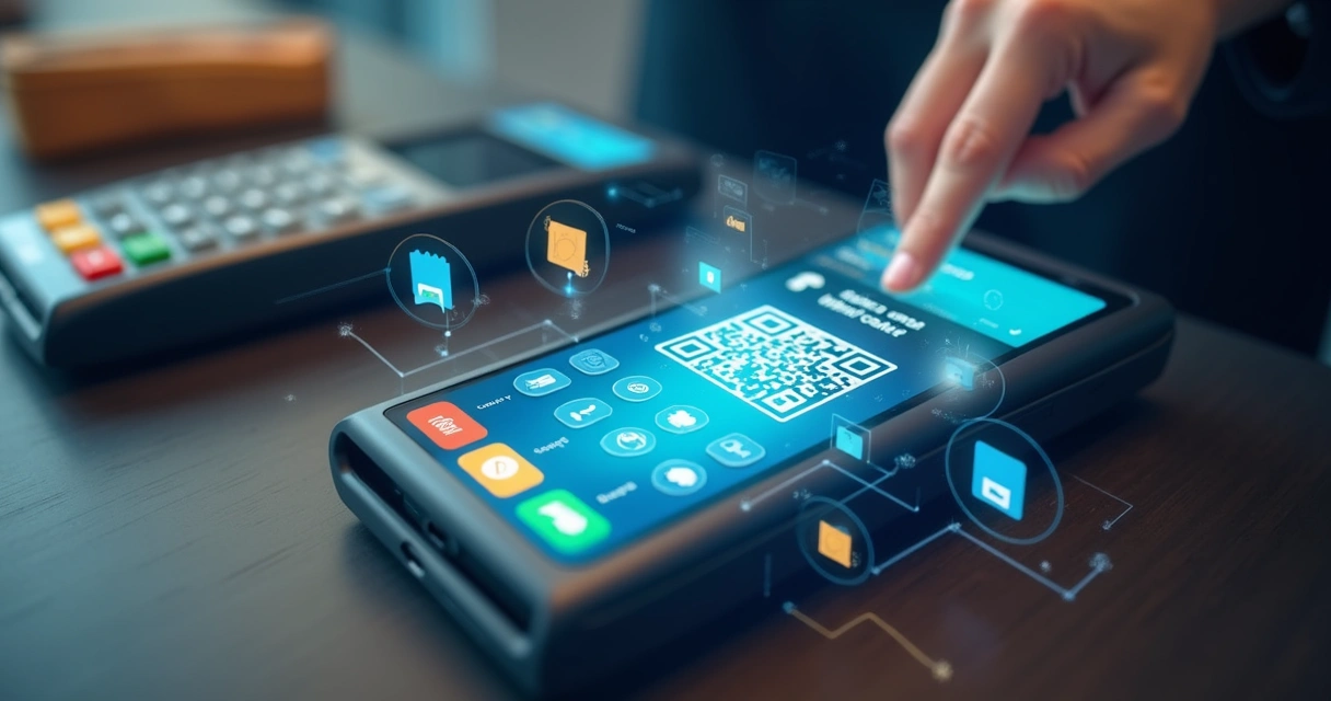 Fluxo de diferentes tipos de pagamentos: cartão, Pix, boleto, smartphone 