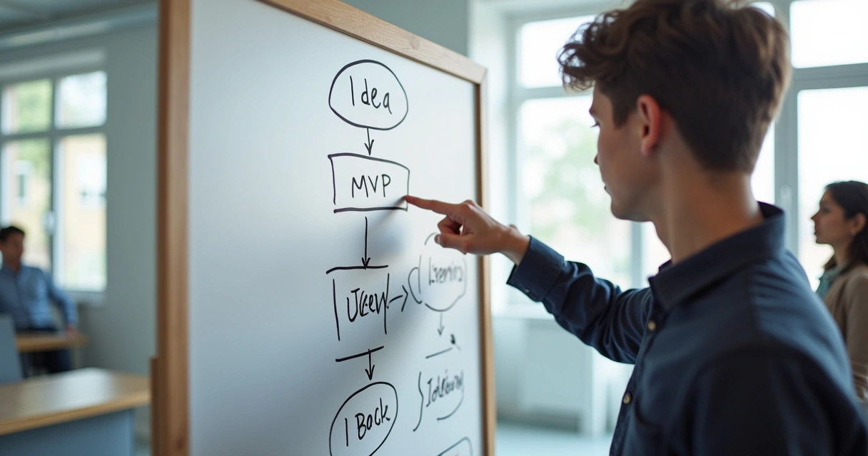 Fluxo básico de MVP em startup 