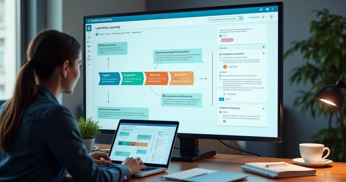 Etapas de nutrição de leads em painel digital