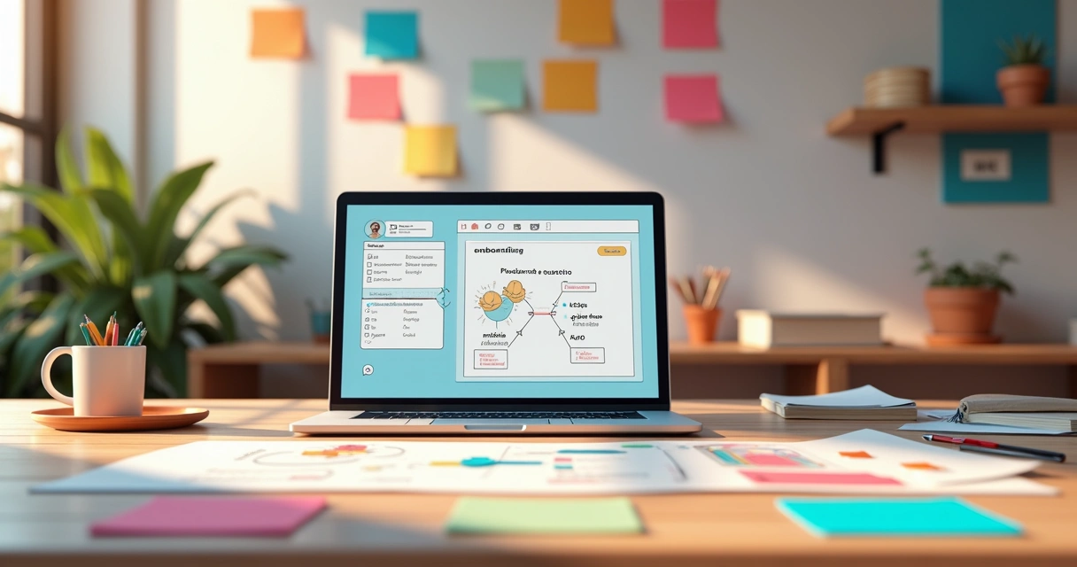 Fluxo visual de onboarding em app 