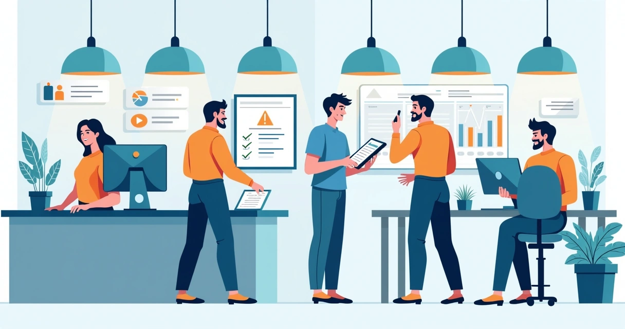 Fluxo visual organizado de ordens de serviço para assistência técnica