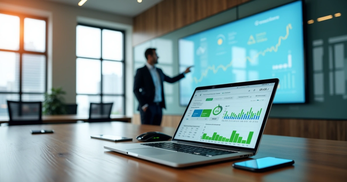 Gestor acompanhando fluxo de pagamentos em painel financeiro digital 