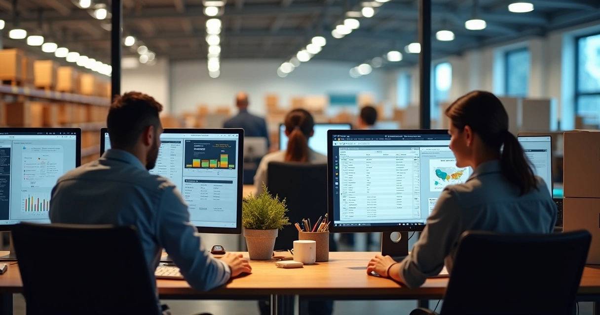 Fluxo de pedido integrado em uma tela de ERP em fábrica 